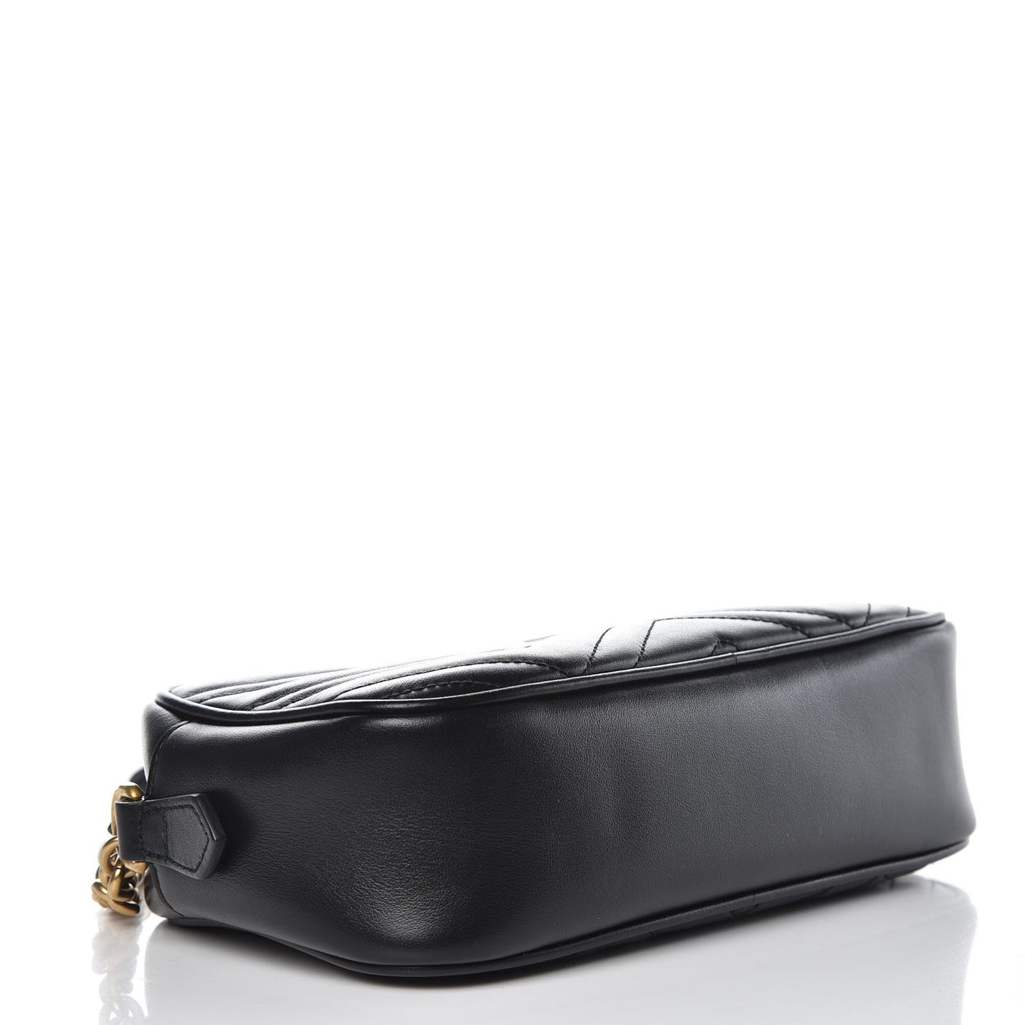 Calfskin Matelasse Small GG Marmont Chain Shoulder Bag Black