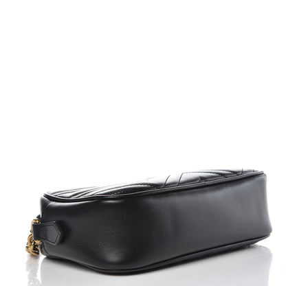 Gucci Calfskin Matelasse Small GG Marmont Chain Shoulder Bag Black 4 of 11