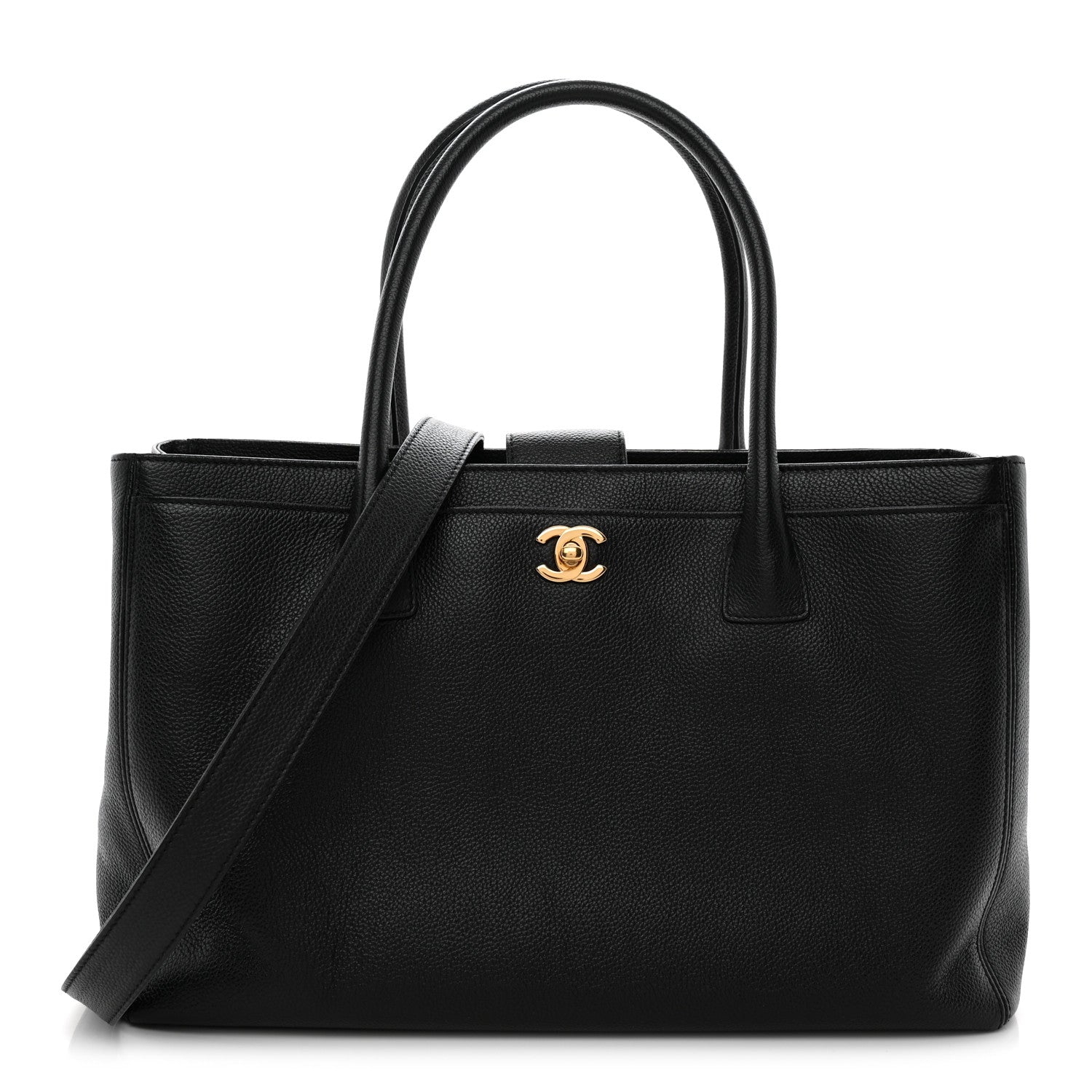 Chanel Calfskin Cerf Executive Shopper Tote Black 1 of 12