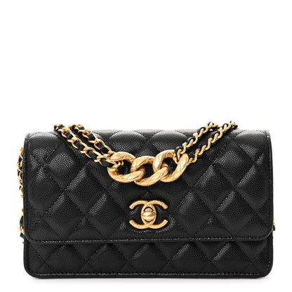 Chanel Caviar Quilted Chain Link Clutch With Chain Black 1 of 11