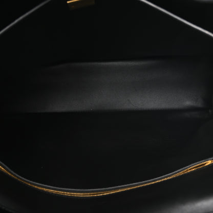 Balenciaga Shiny Calfskin Crocodile Embossed Large Rodeo Top Handle Handbag Black 5 of 10