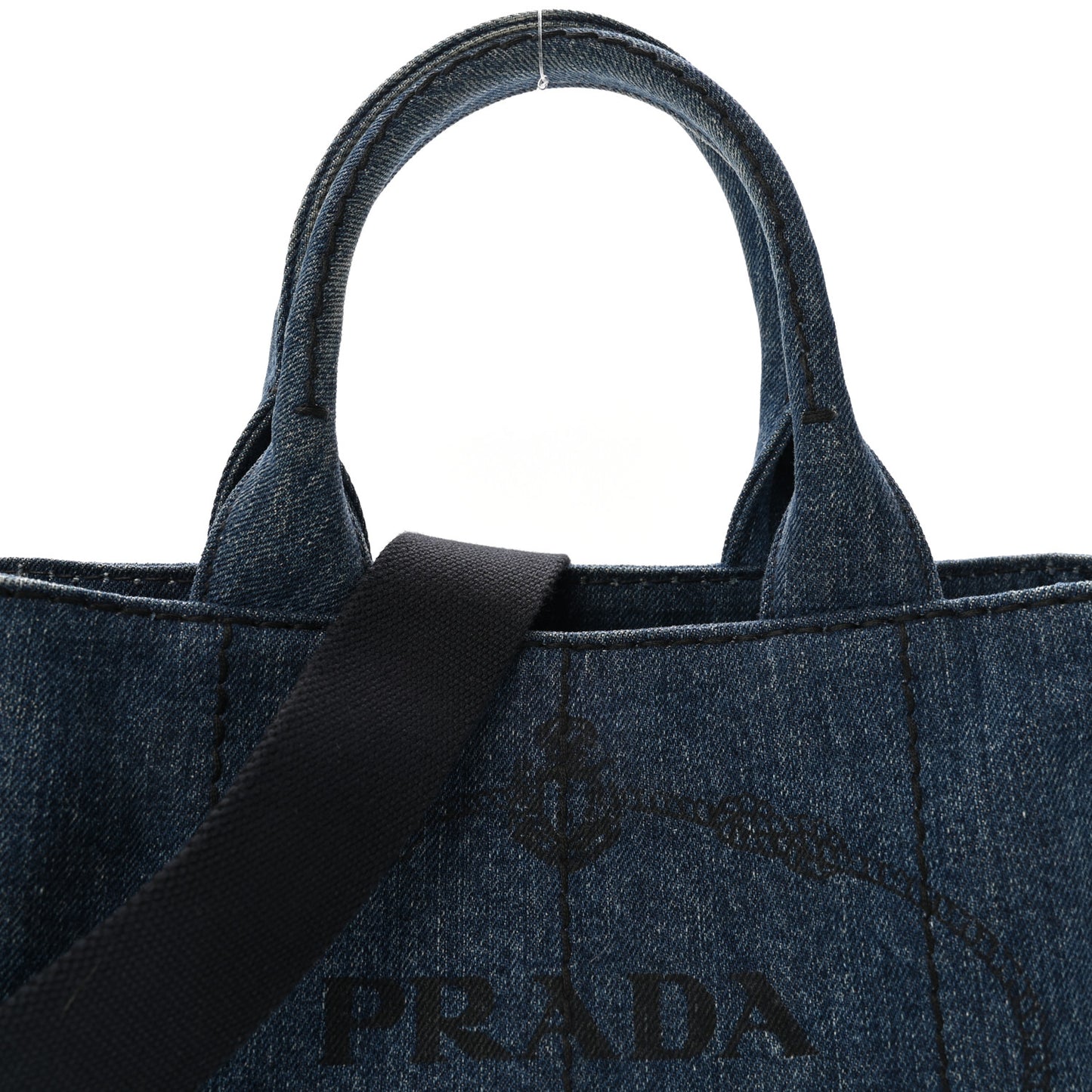 Denim Small Logo Tote Bleu