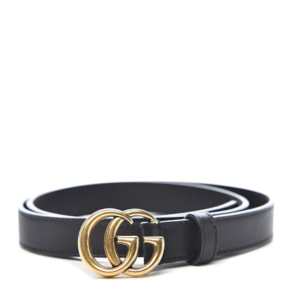 Gucci Calfskin Double G 20mm Belt 75 30 Black 1 of 6