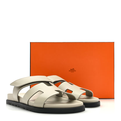Hermes Calfskin Womens Chypre Sandals 39 Beige Esquisse 8 of 8
