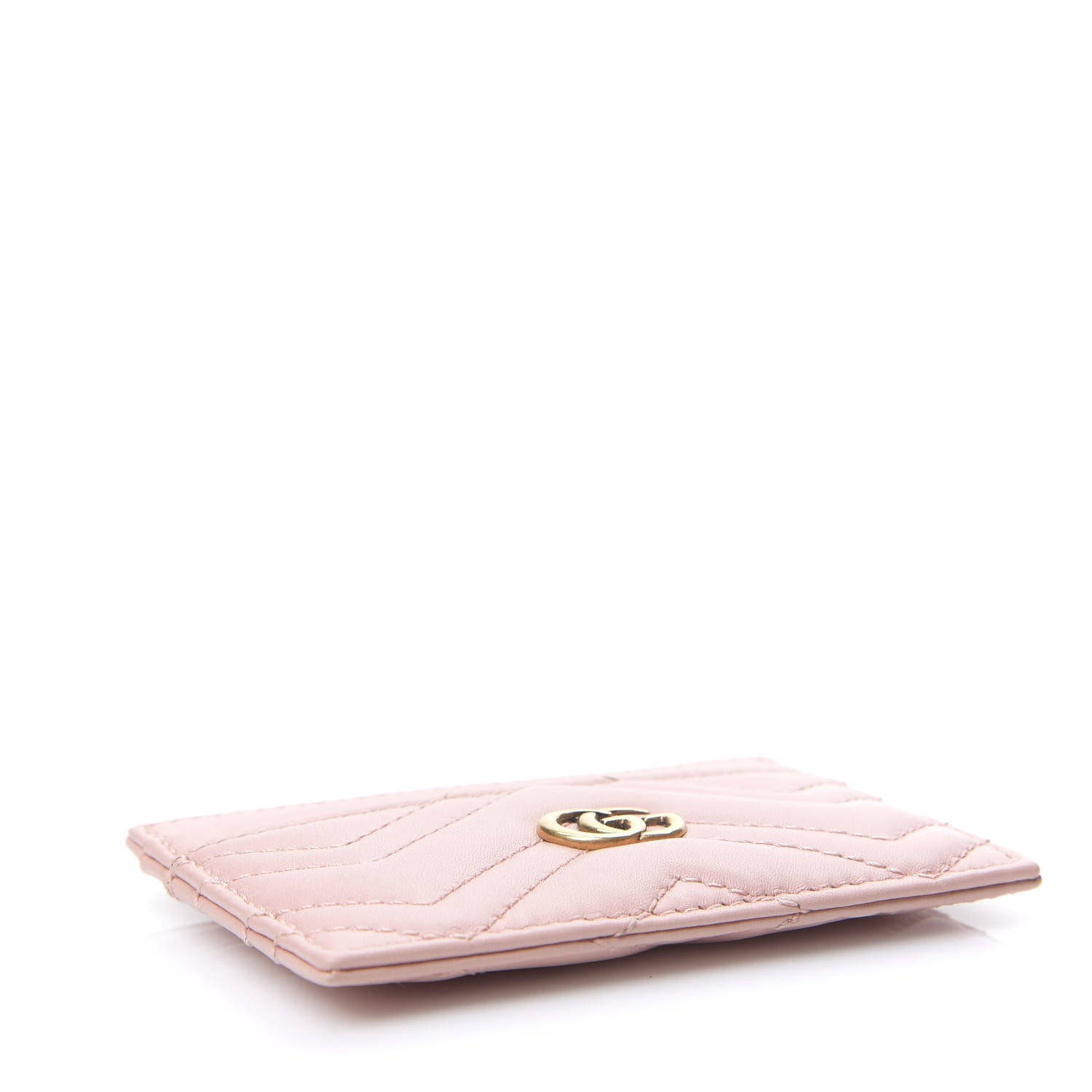 Gucci Calfskin Matelasse GG Marmont Card Holder Perfect Pink 3 of 6