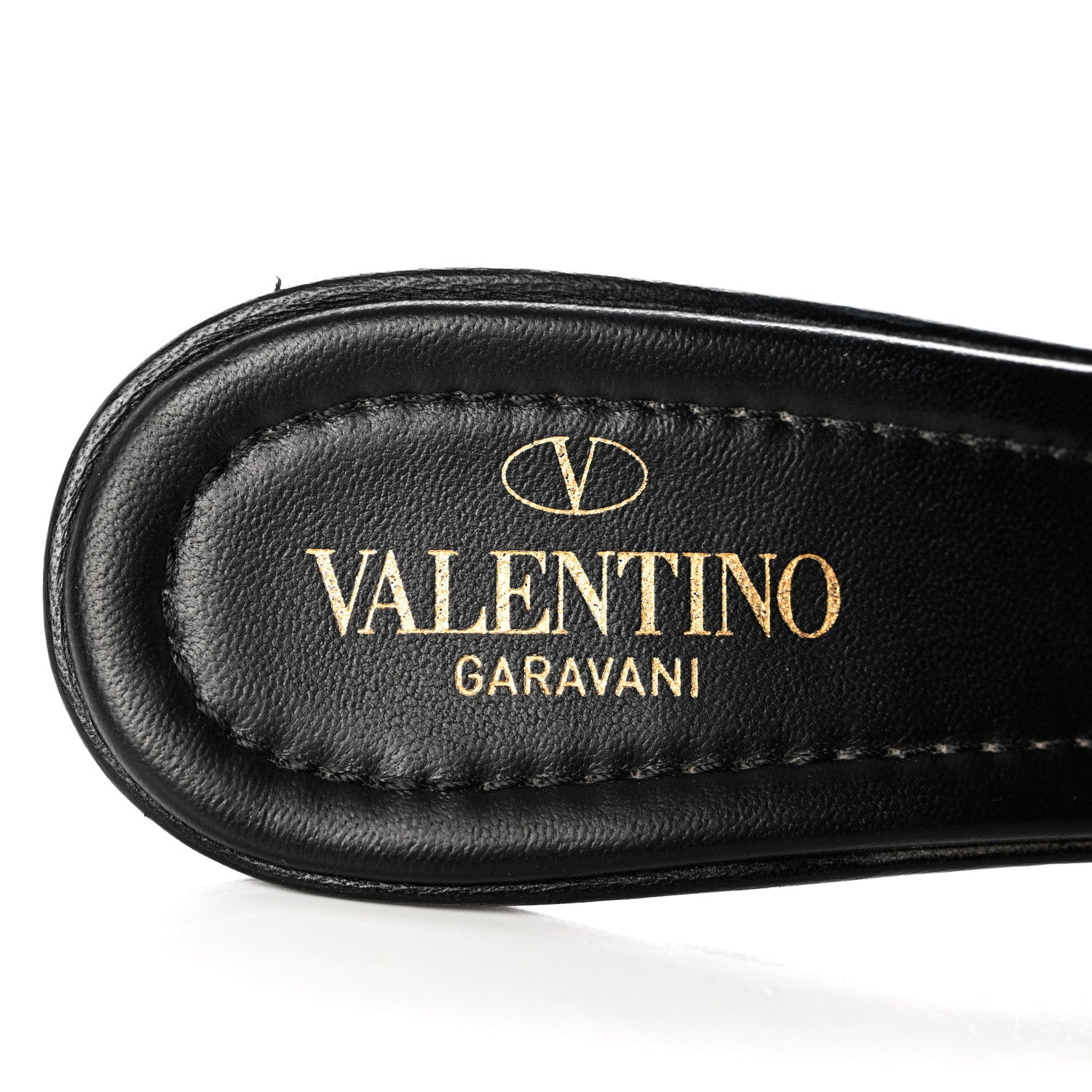 Valentino Garavani Nappa Quilted Roman Stud 65mm Slide Sandals 38.5 Black 7 of 9