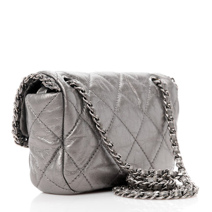 Chanel Metallic Calfskin Mini Chain Me Flap Silver 3 of 12