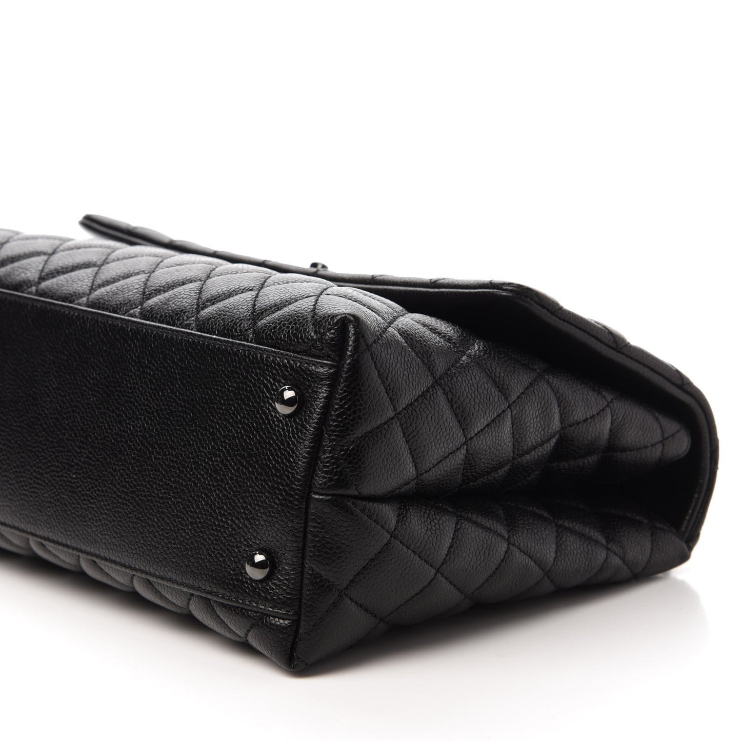 Caviar Quilted Medium Coco Handle Flap So Black