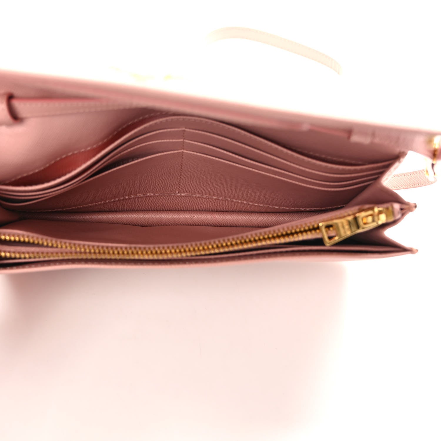 Prada Saffiano Metal Flap Wallet With Strap Orchidea 5 of 10