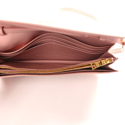 Prada Saffiano Metal Flap Wallet With Strap Orchidea 5 of 10