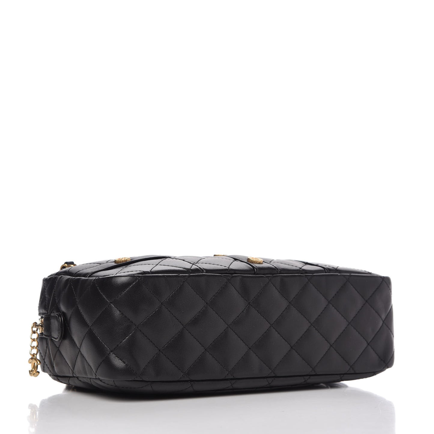 Calfskin Quilted Small Girl Shoulder Bag Black