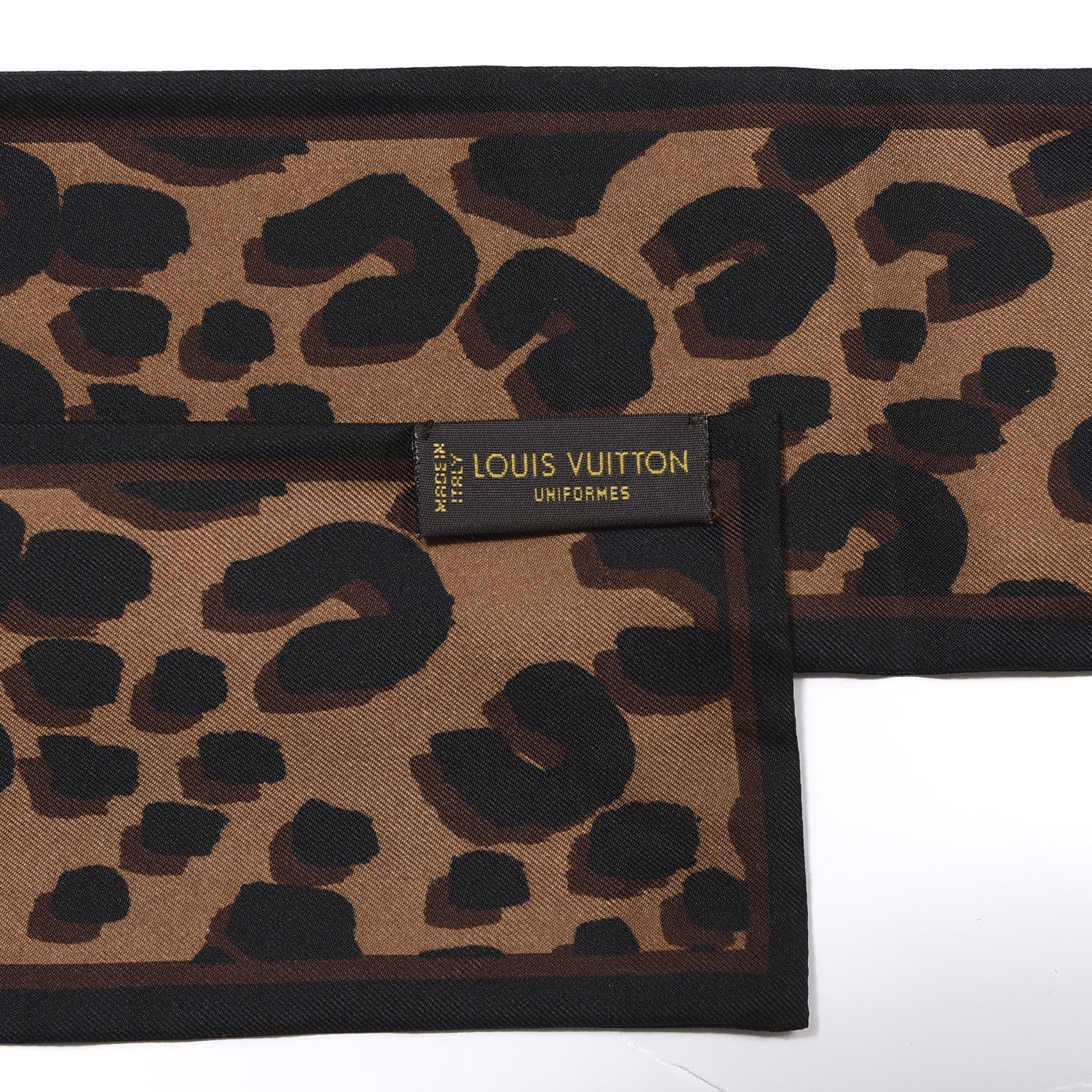 Louis Vuitton Silk Leopard Bandeau Scarf Marron 4 of 4