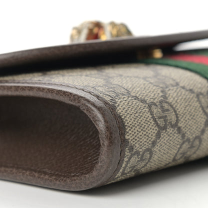 Gucci GG Supreme Monogram Web Mini Rajah Slim Flap Shoulder Bag Beige New Acero 7 of 8
