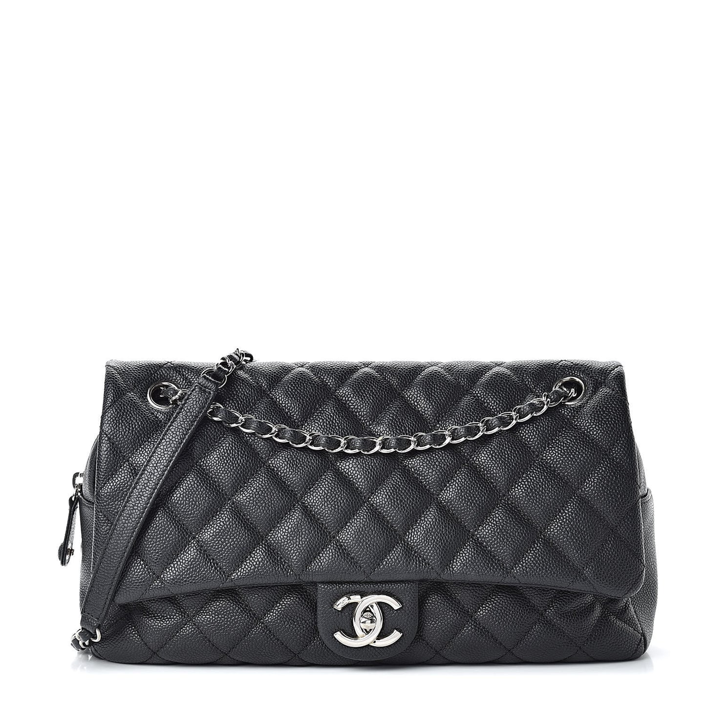 Caviar Quilted Jumbo Easy Flap Black