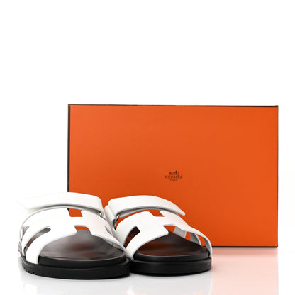 Hermes Calfskin Womens Chypre Sandals 39.5 White 11 of 11