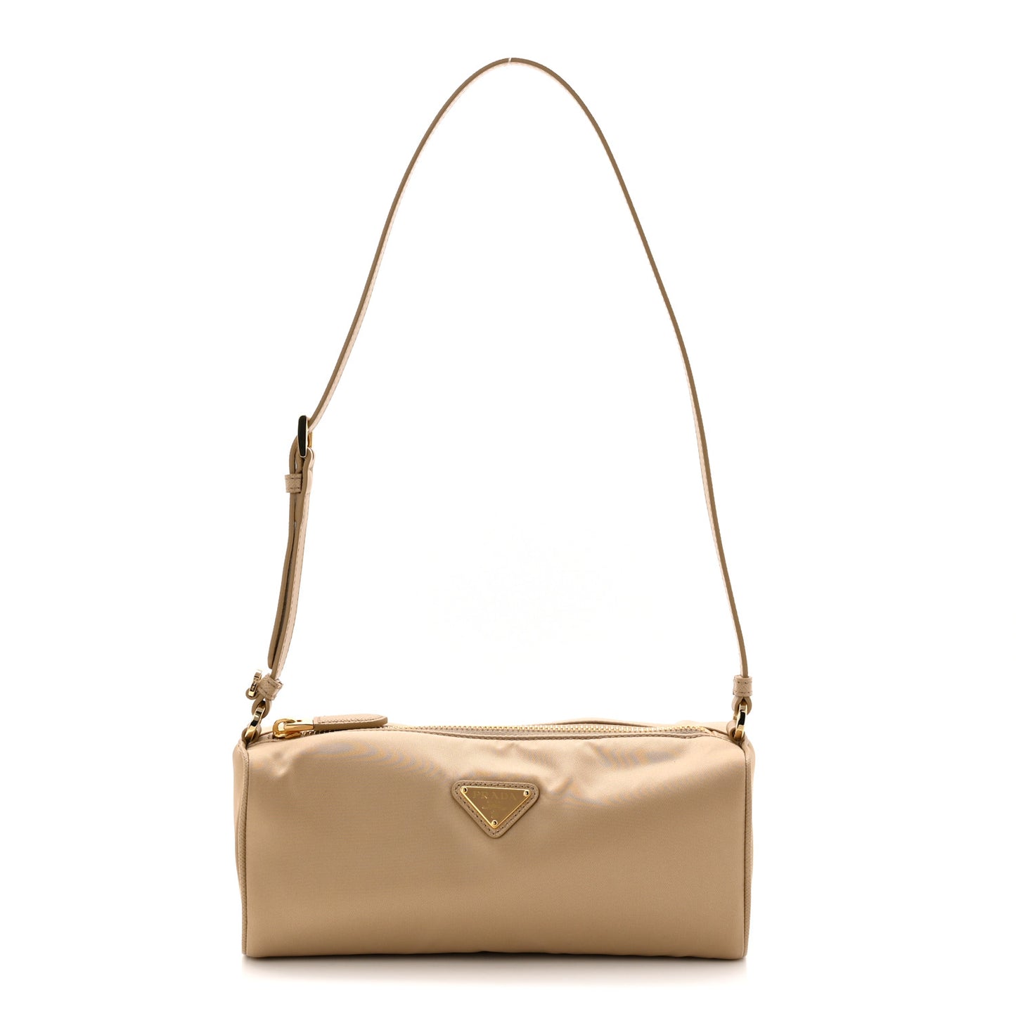 Re-Nylon Triangle Pouch Shoulder Bag Camel Brown