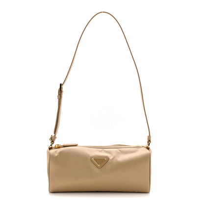 Prada Re-Nylon Triangle Pouch Shoulder Bag Camel Brown 1 of 10