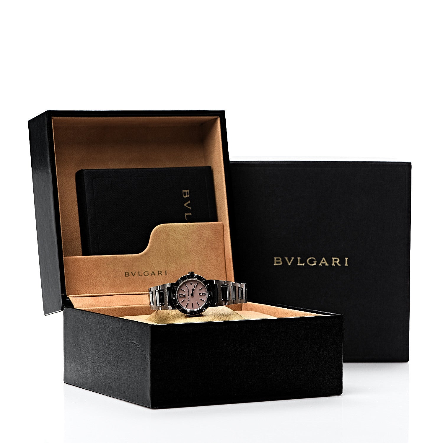 Bulgari Stainless Steel Pink Mother of Pearl 26mm Quartz Watch 6 of 6