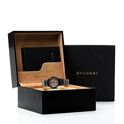 Bulgari Stainless Steel Pink Mother of Pearl 26mm Quartz Watch 6 of 6