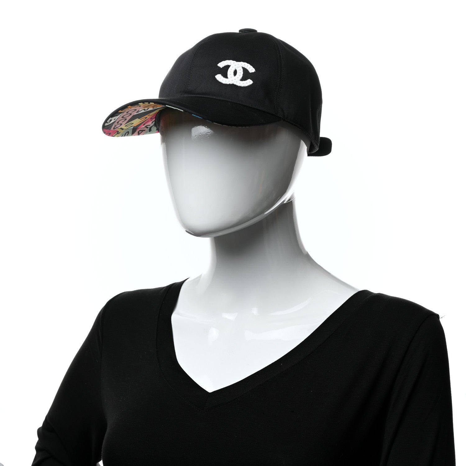 Chanel Cotton Sequin CC Cap Hat Black 2 of 10