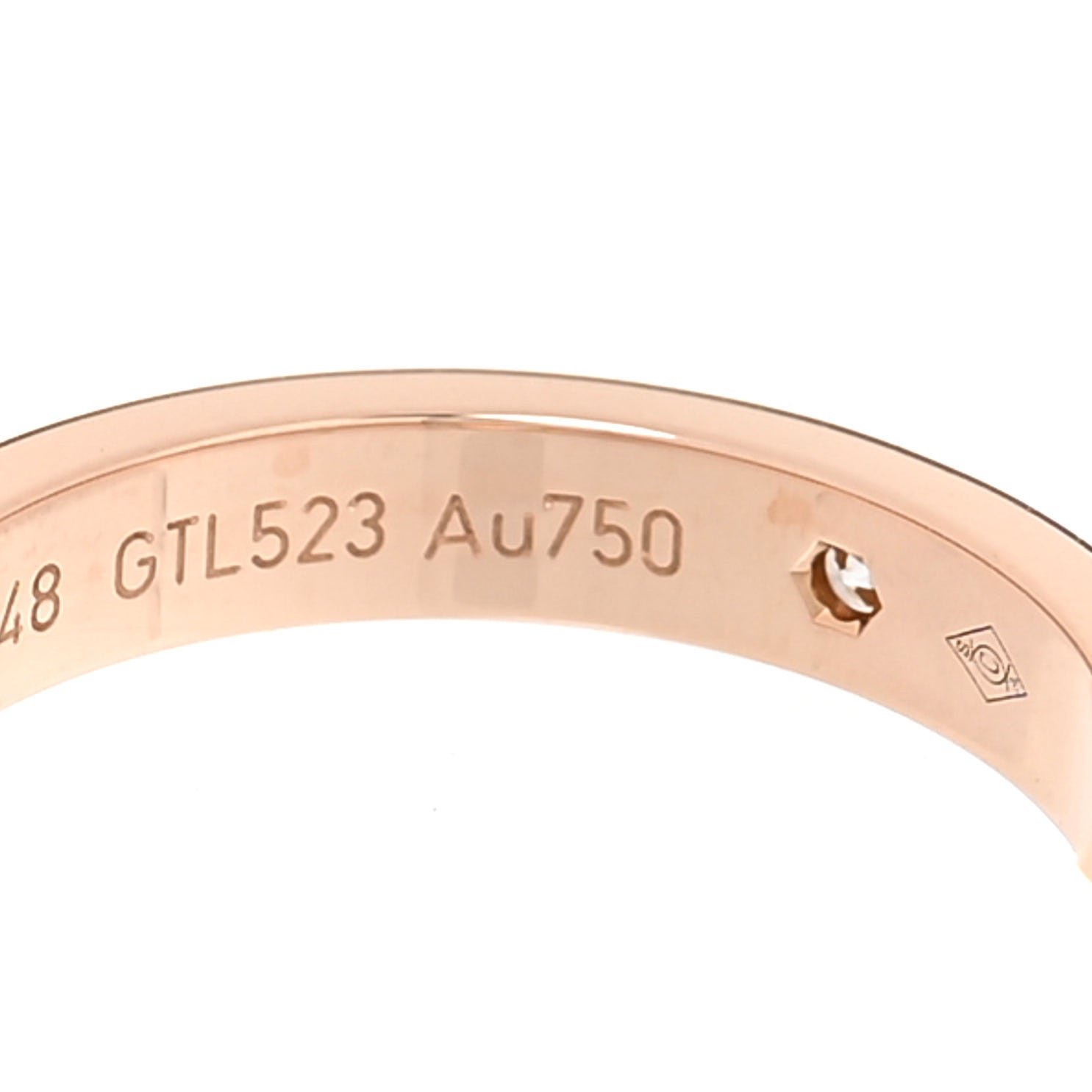 Cartier 18K Pink Gold Diamond 3mm C De Cartier Wedding Band Ring 48 4.5 5 of 6