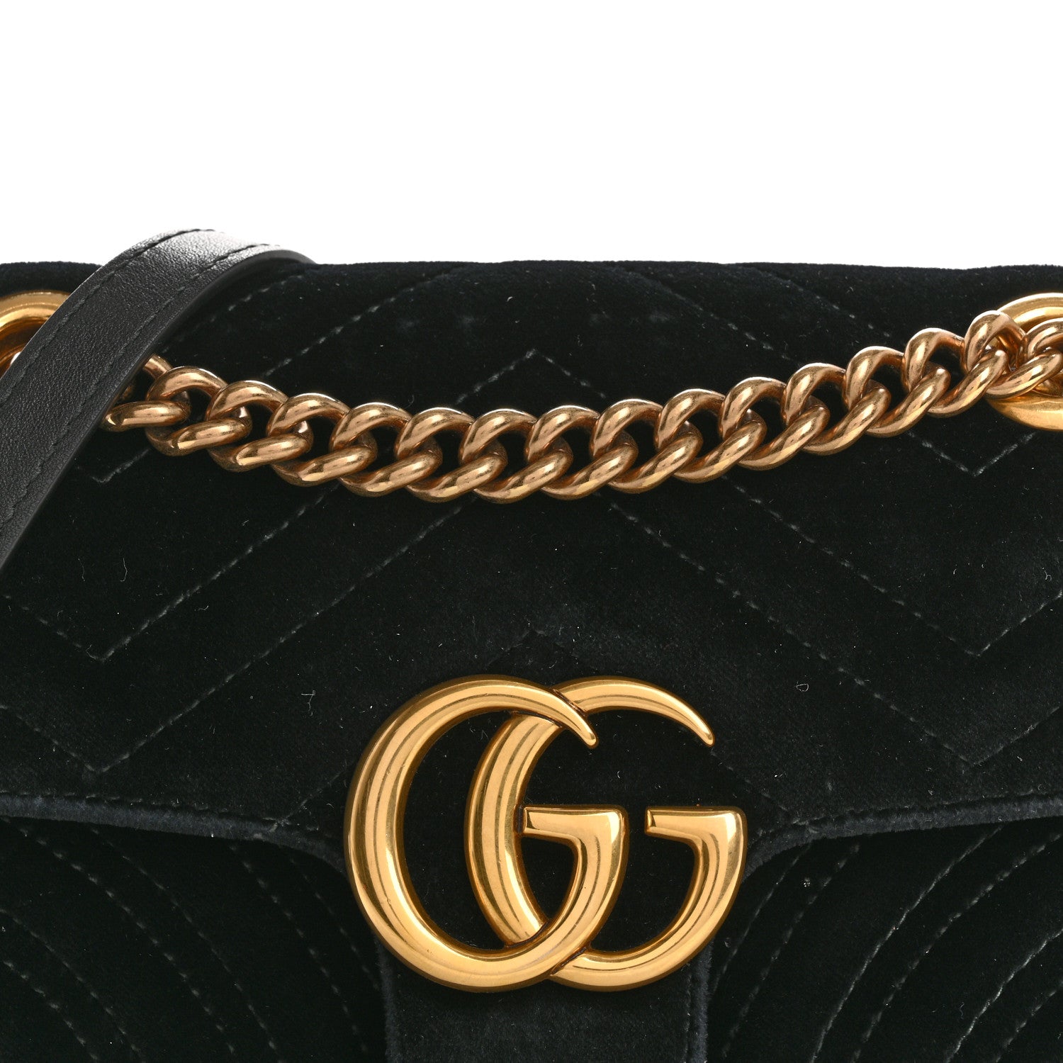 Gucci Velvet Matelasse Mini GG Marmont Shoulder Bag Black 8 of 14