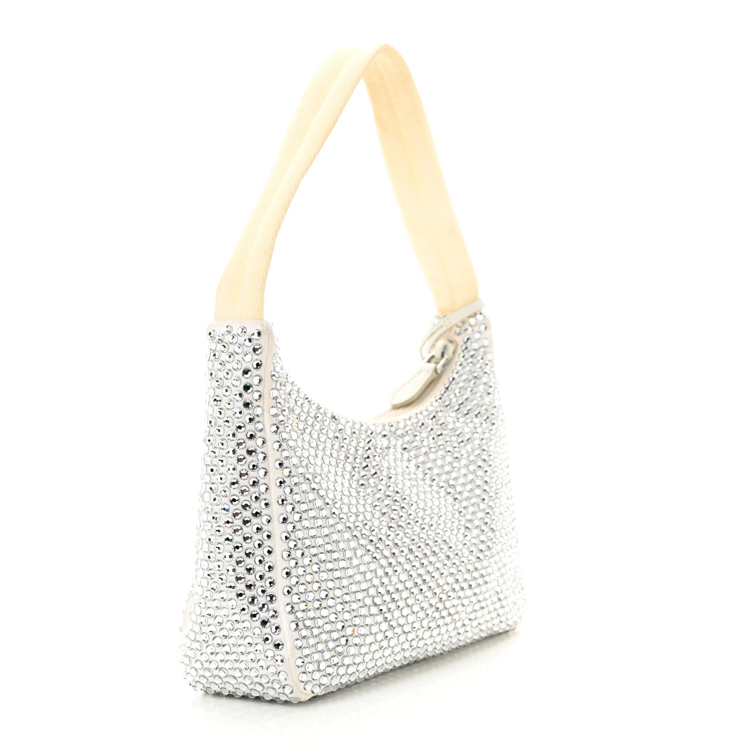 Prada Satin Crystal Mini Re-Edition 2000 Bag White 3 of 15