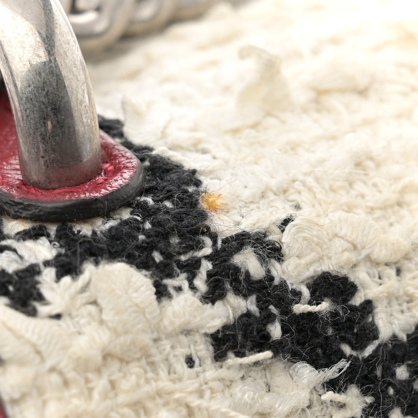 Tweed GG Monogram Small Dionysus Shoulder Bag White Black Romantic Cherry