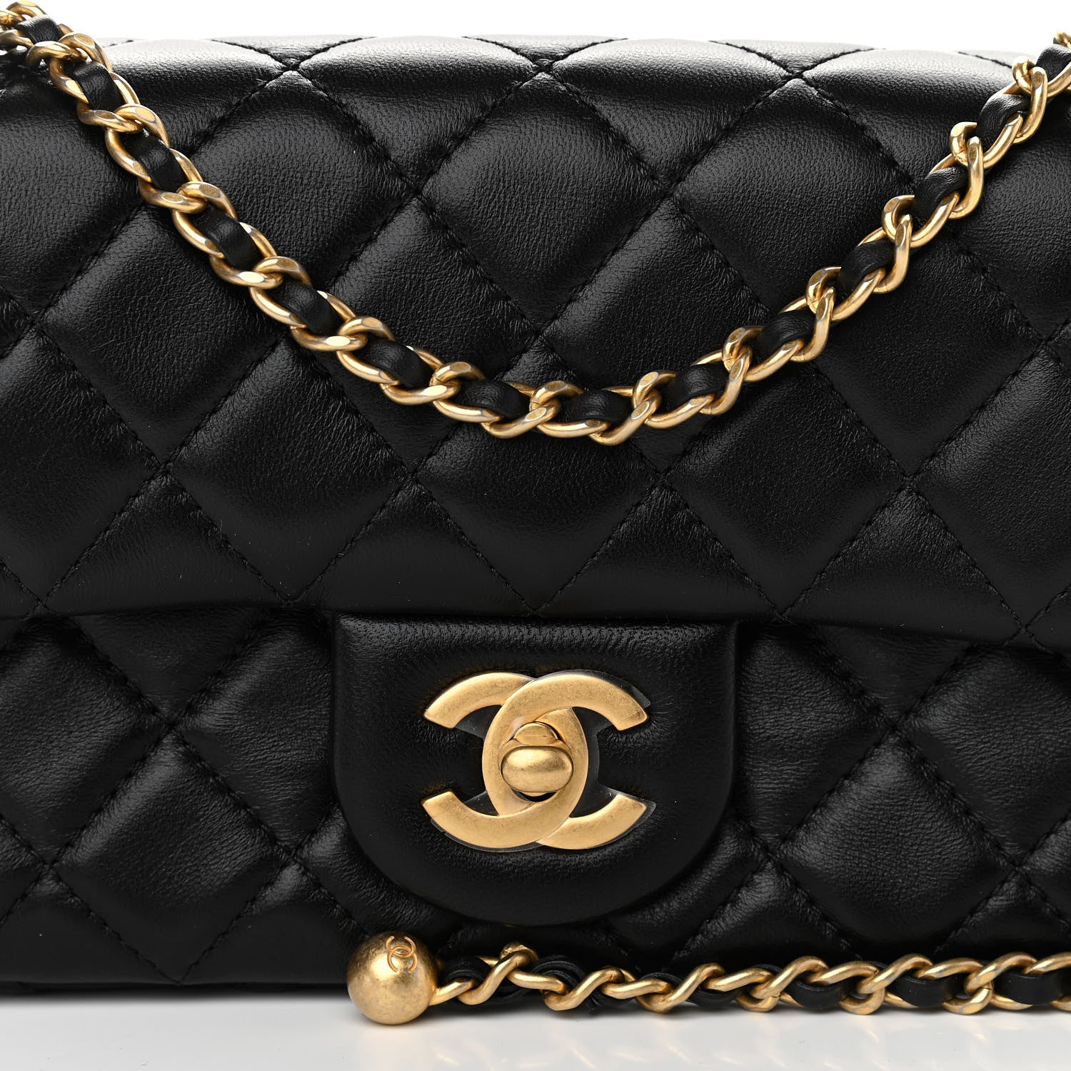 Chanel Lambskin Quilted Mini Rectangular Pearl Crush Flap Black 8 of 11