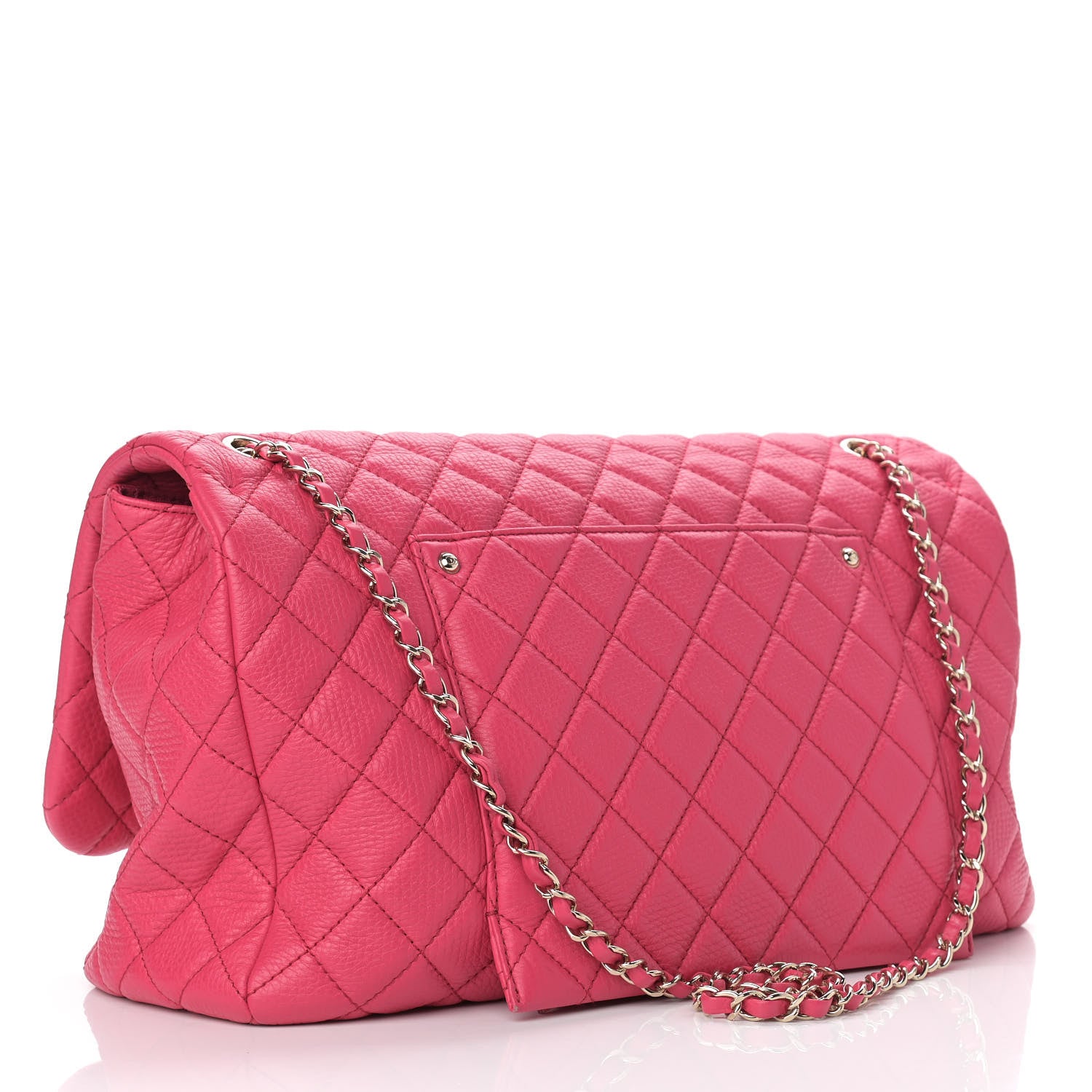 Chanel Calfskin Quilted Small XXL Travel Flap Bag Dark Pink 3 of 10