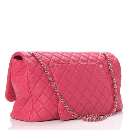 Chanel Calfskin Quilted Small XXL Travel Flap Bag Dark Pink 3 of 10
