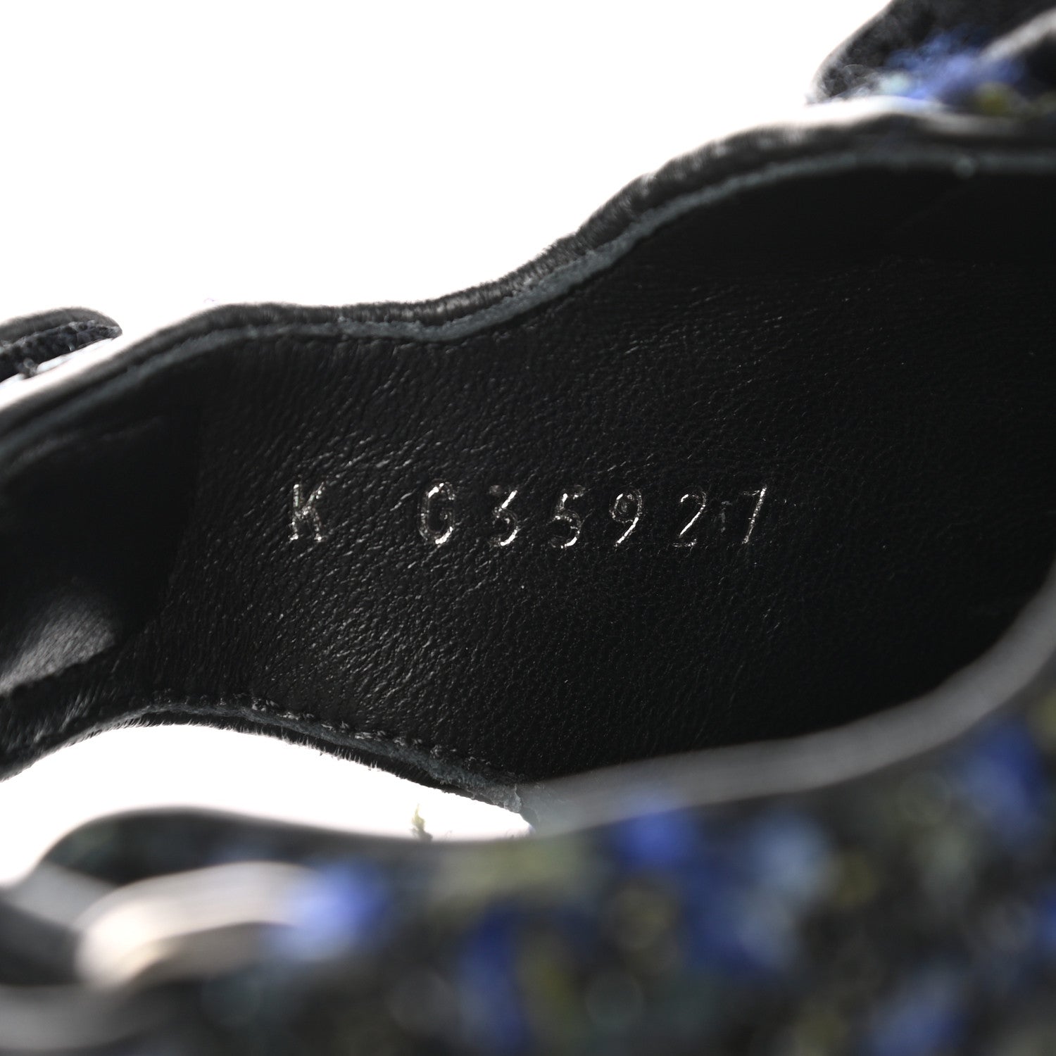 Chanel Iridescent Tweed Velcro Dad Sandals 37 Navy Blue Multicolor 8 of 11