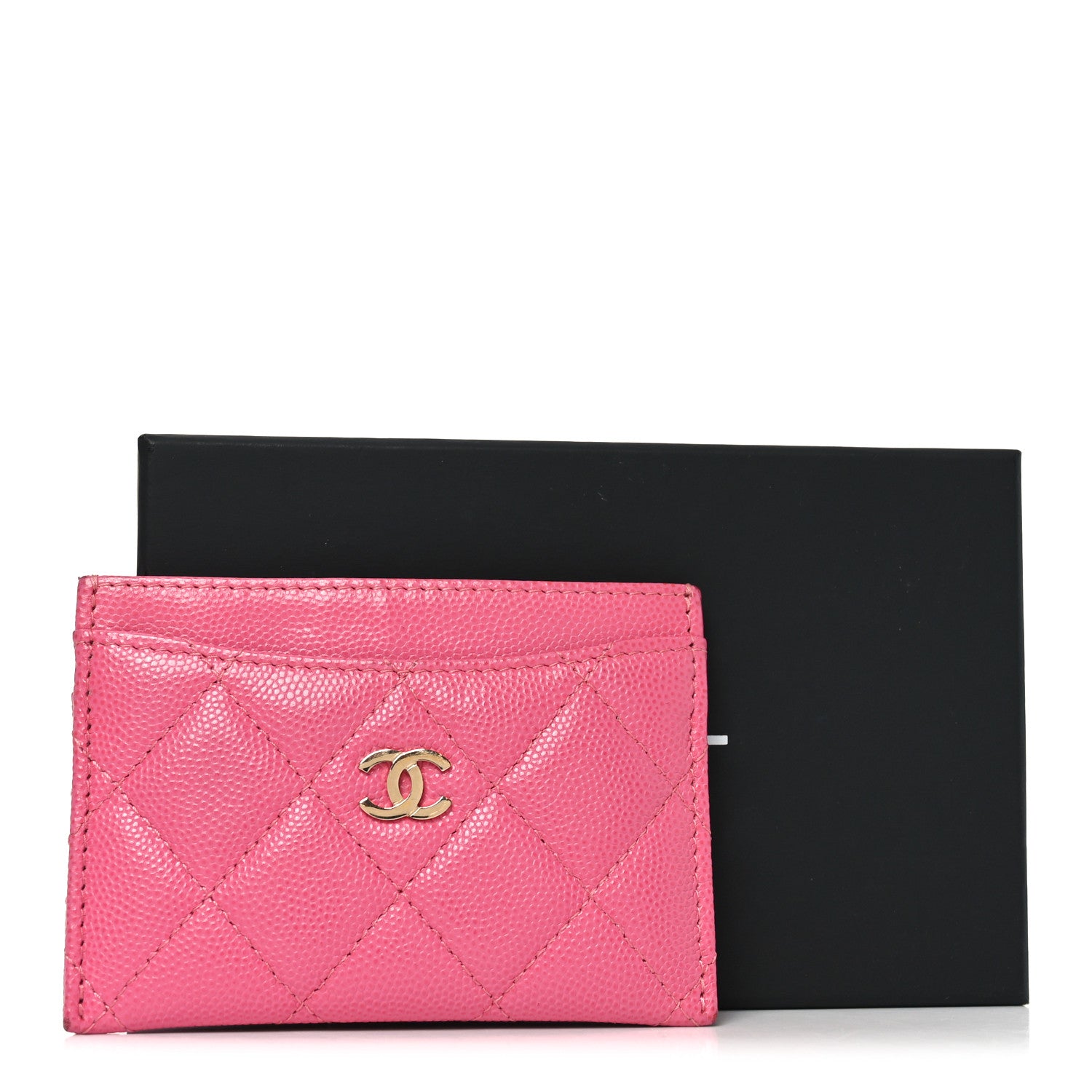 Chanel Caviar Quilted Card Holder Dark Pink 9 of 9