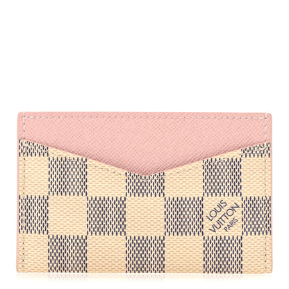 Louis Vuitton Damier Azur Daily Card Holder Rose Ballerine 1 of 8