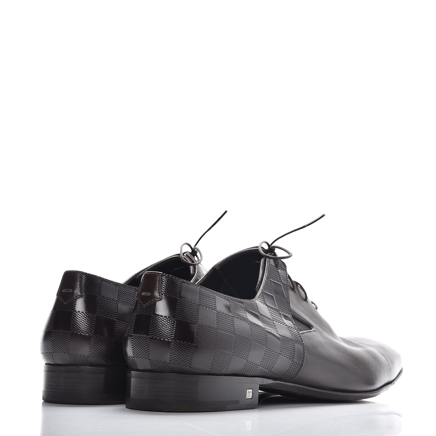 Louis Vuitton Mens Calfskin Damier Delaware Lace Up Shoes 13 Brown 4 of 10