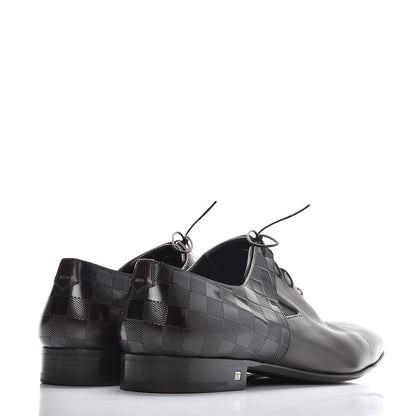 Louis Vuitton Mens Calfskin Damier Delaware Lace Up Shoes 13 Brown 4 of 10