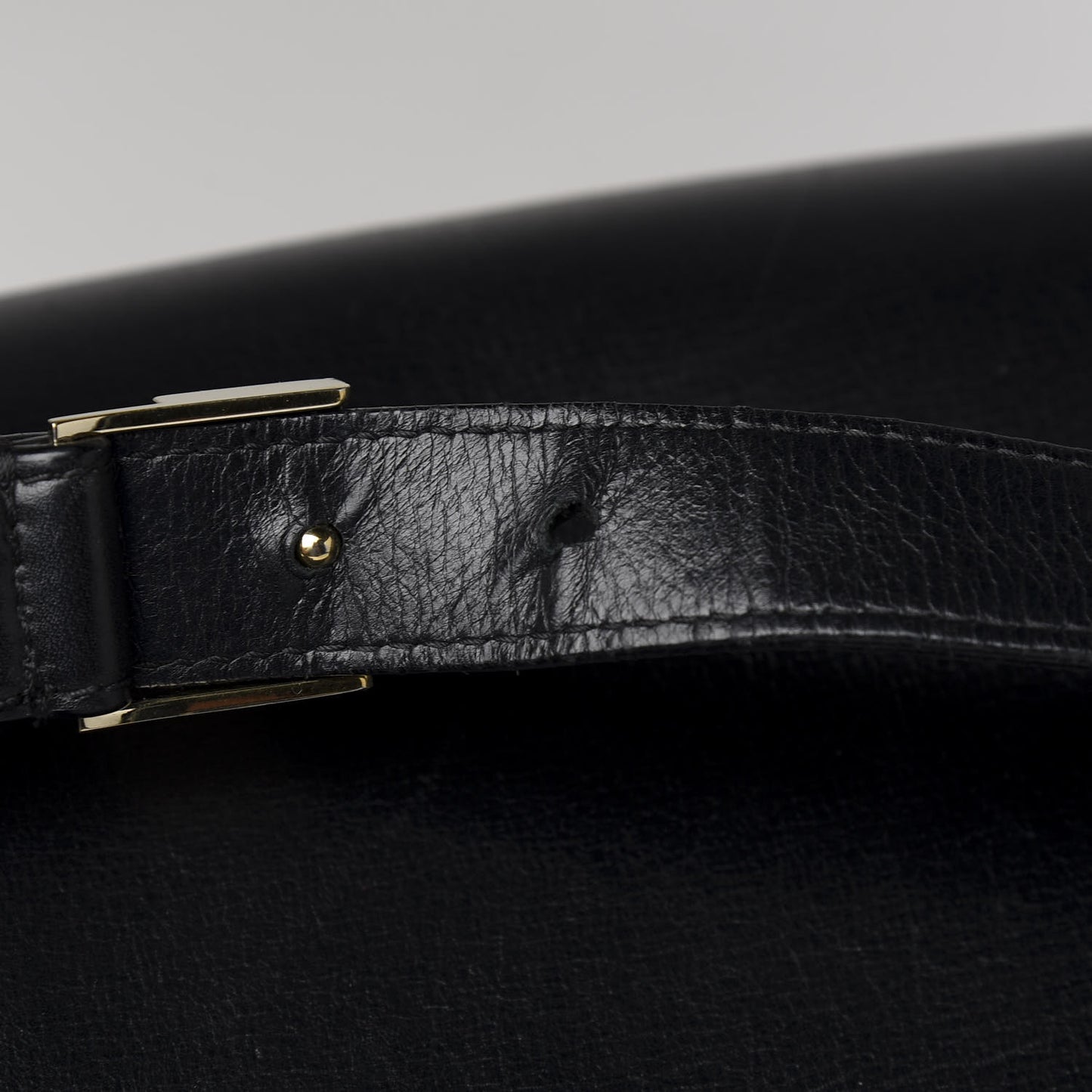 Textured Calfskin Medium Pandora Box Crossbody Bag Black