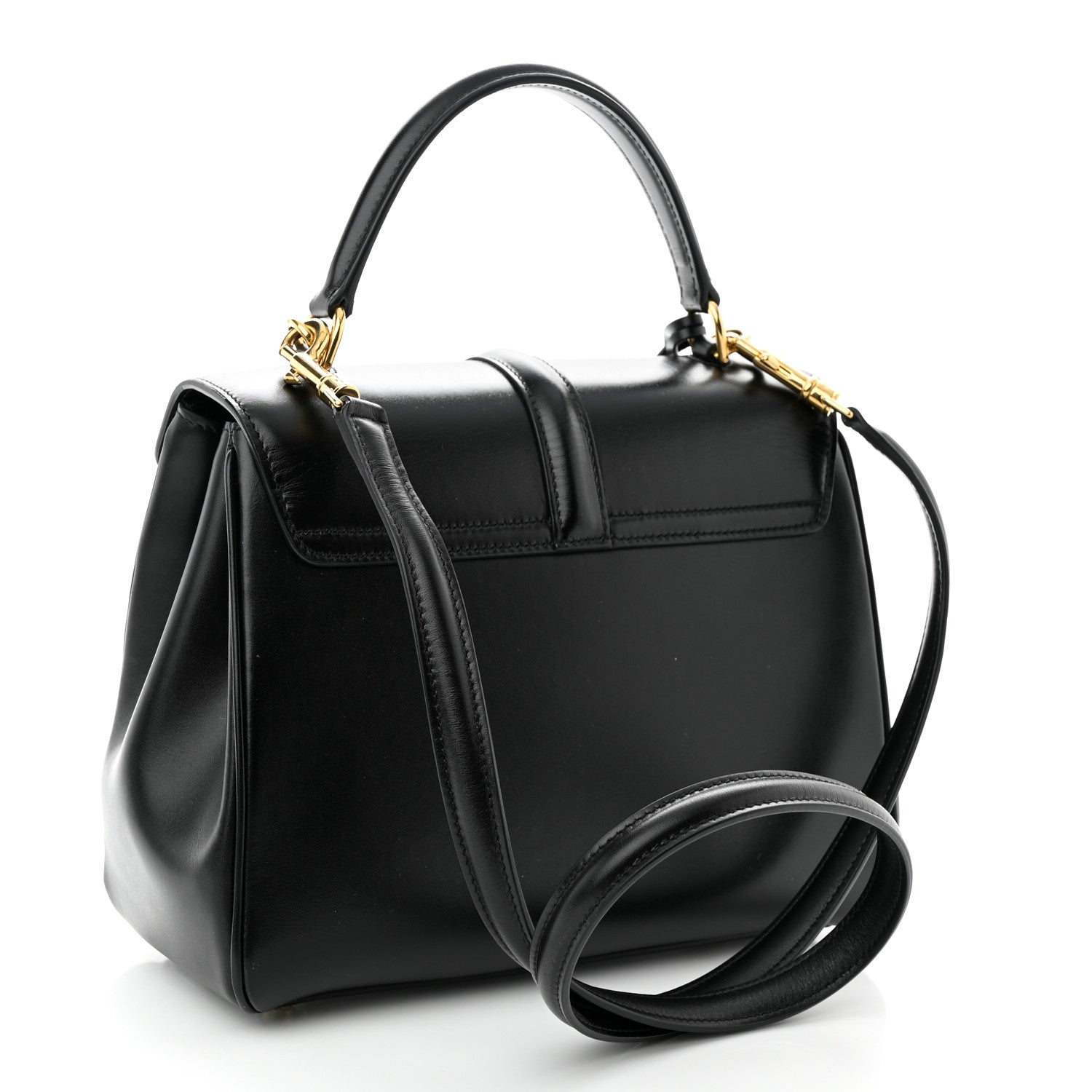 Celine Satinated Calfskin Small 16 Top Handle Bag Black 3 of 11