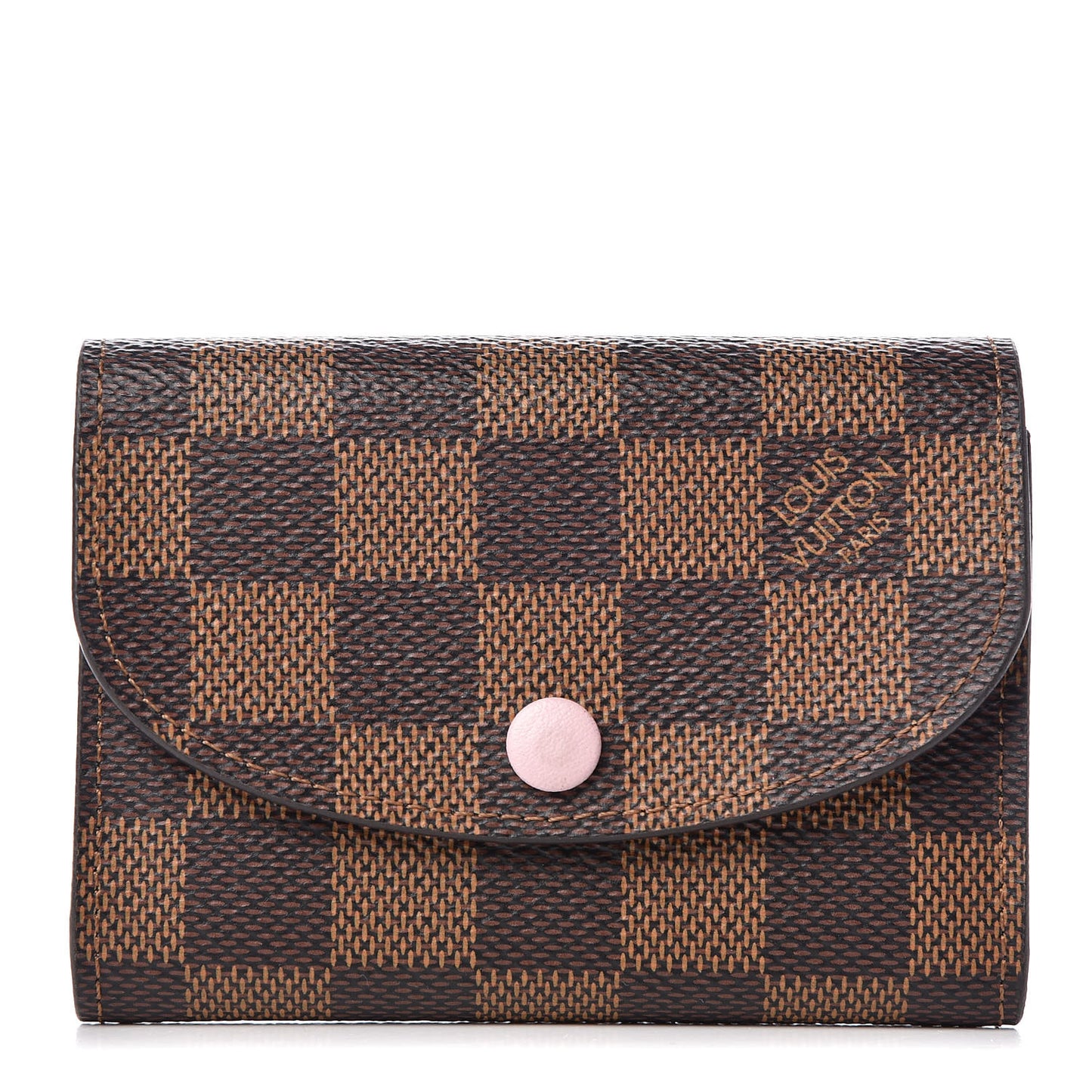 Damier Ebene Rosalie Coin Purse Rose Ballerine