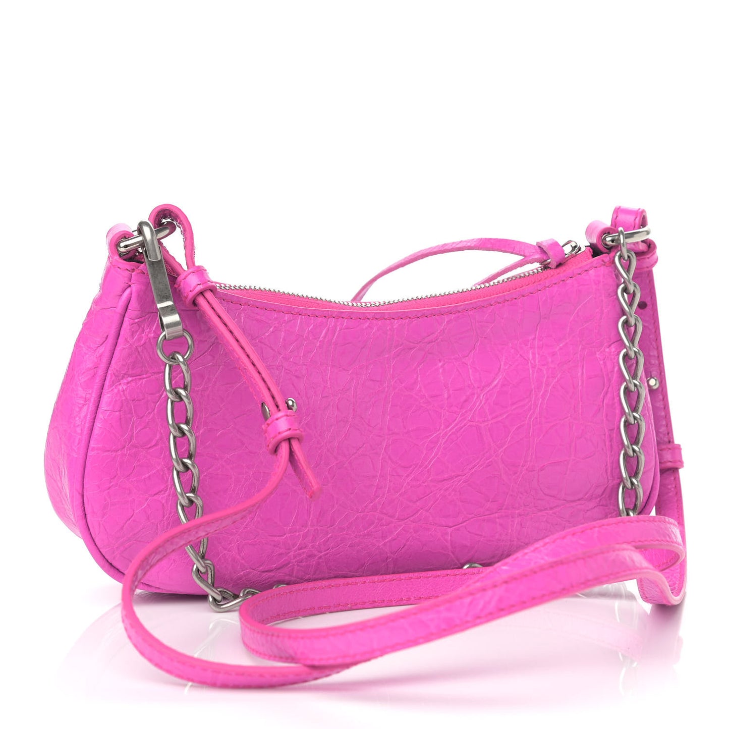 Agneau Arena Le Cagole Mini Purse With Chain Lipstick Pink
