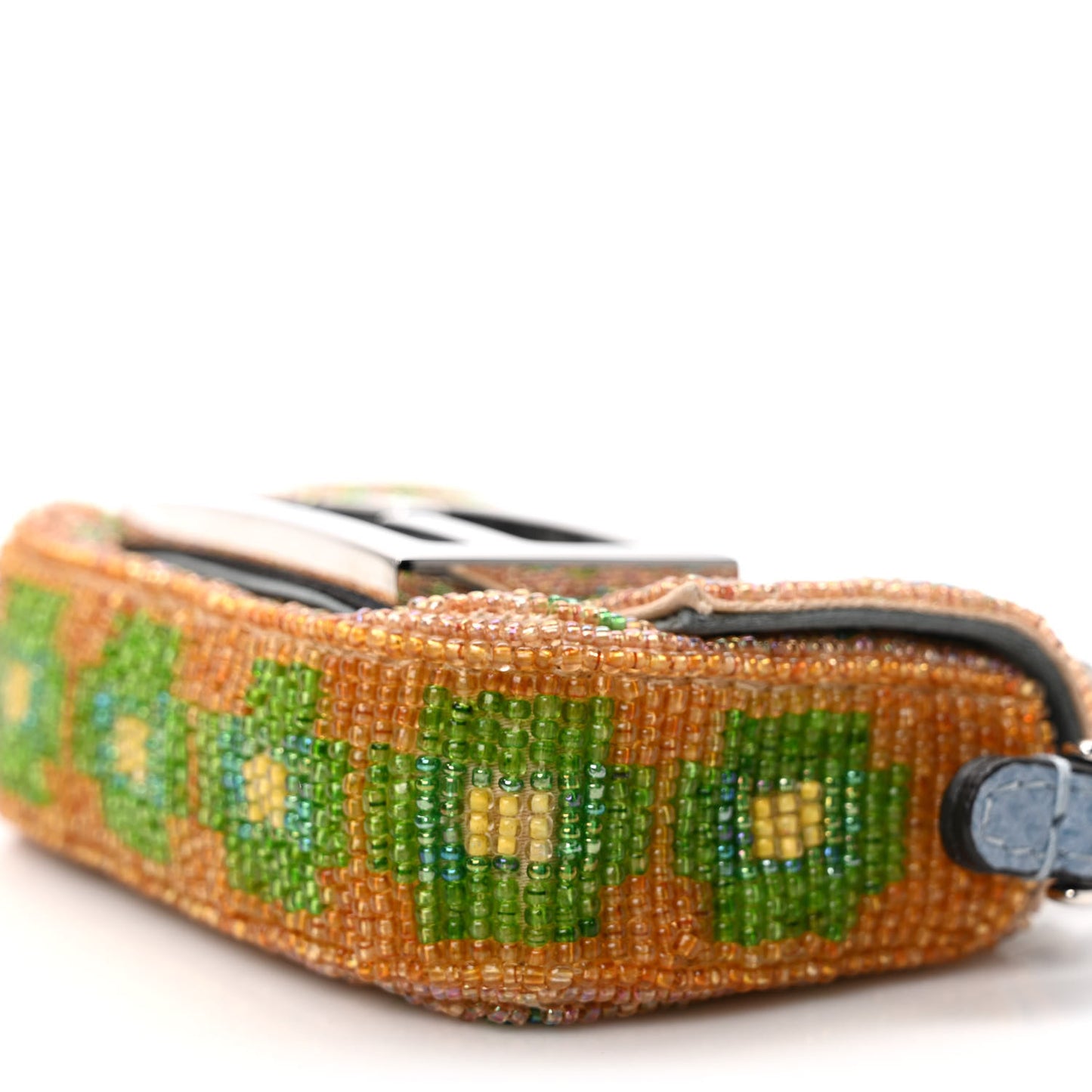 Perline Glass Karung Beaded Nano Maxi Buckle Baguette Charm Multicolor Azzurro Glicine