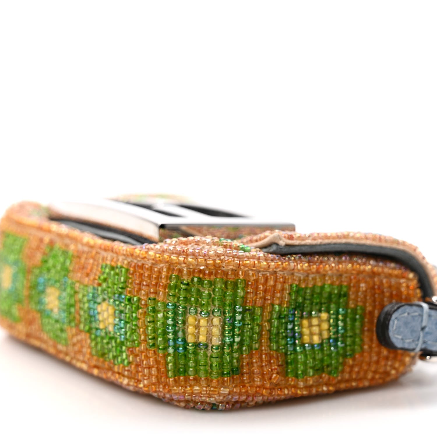 Fendi Perline Glass Karung Beaded Nano Maxi Buckle Baguette Charm Multicolor Azzurro Glicine 9 of 10