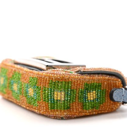Fendi Perline Glass Karung Beaded Nano Maxi Buckle Baguette Charm Multicolor Azzurro Glicine 9 of 10