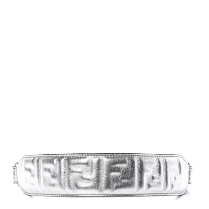 Fendi Vitello Catalan Mirror FF 1974 Embossed Mini Strap You Argento 1 of 5