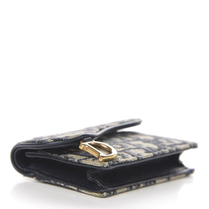 Christian Dior Oblique Saddle Card Holder Blue 4 of 7