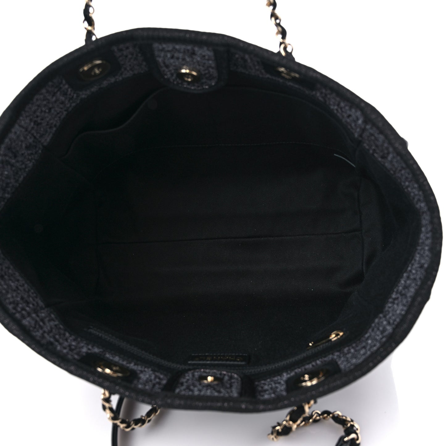 Lurex Boucle Small Deauville Tote Black