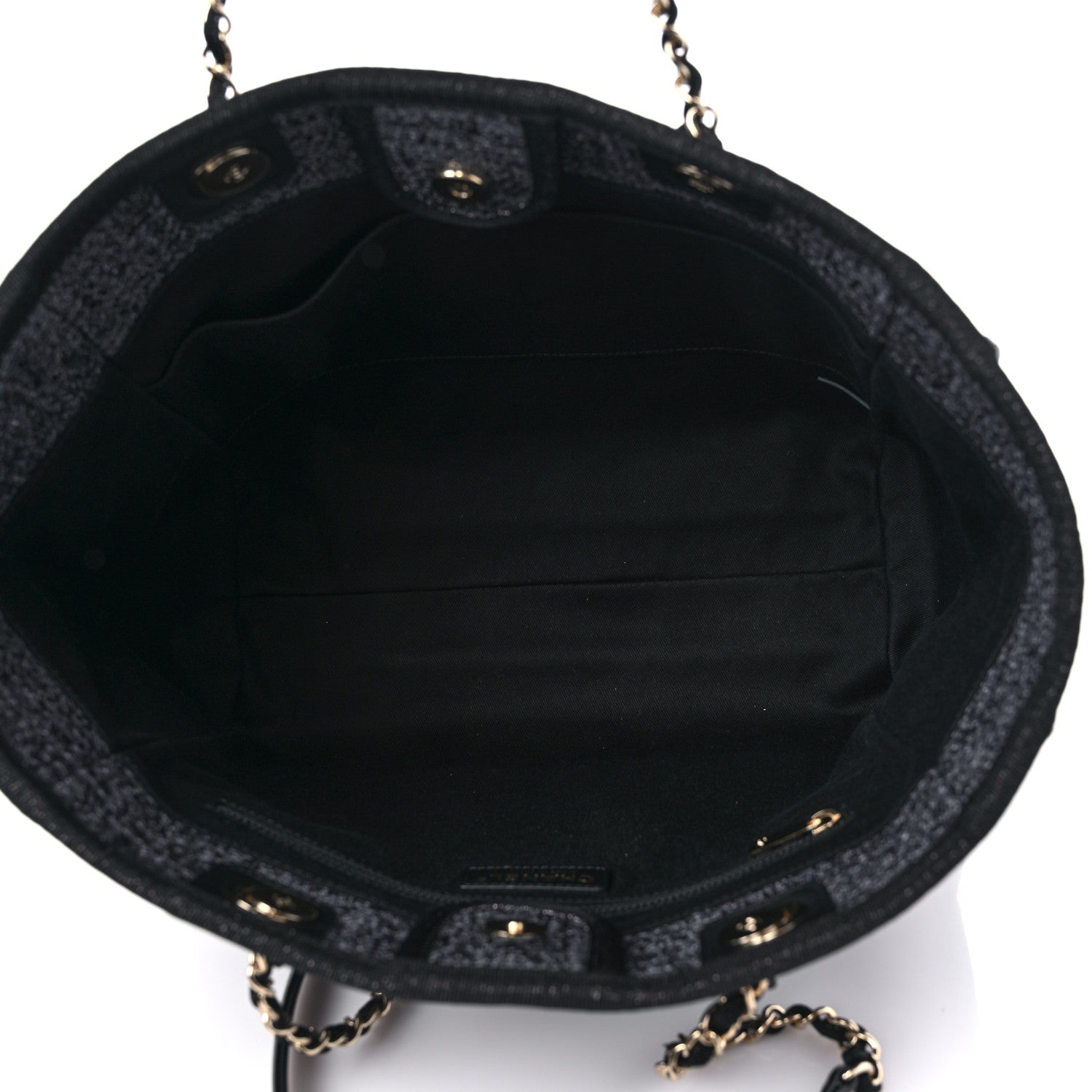 Chanel Lurex Boucle Small Deauville Tote Black 5 of 9