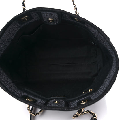 Chanel Lurex Boucle Small Deauville Tote Black 5 of 9