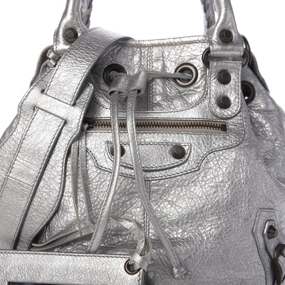 Balenciaga Metallic Agneau Classic Hardware Mini Pompon Gris Aluminum 7 of 9