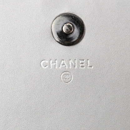 Chanel Metallic Caviar Chevron Quilted Boy Wallet On Removable Chain WOC Silver 7 of 12